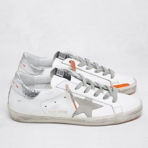 GOLDEN GOOSE SNEAKERS SUPERSTAR WHITE ORANGE